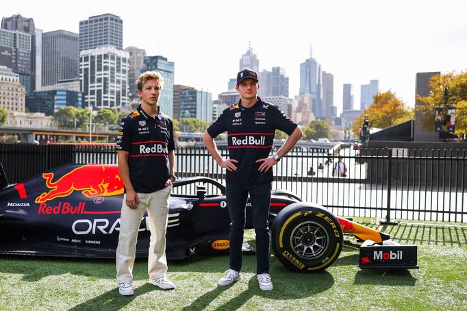 F1 2025: Liam Lawson a Max Verstappen (Red Bull)
