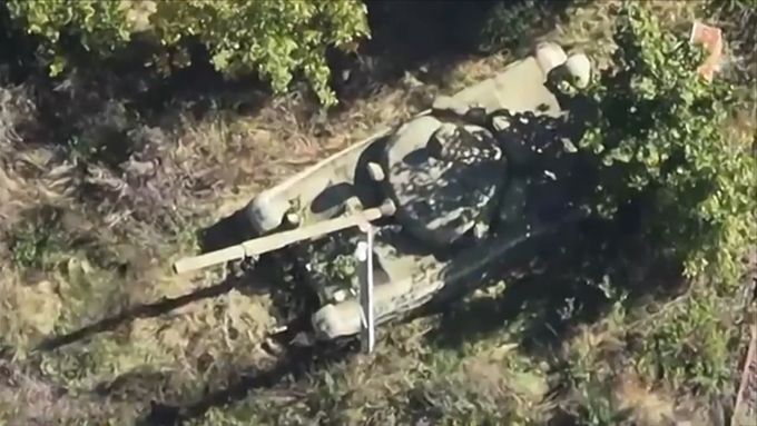 Ukrajinské drony natočily makety ruských tanků T-72 v Záporoží