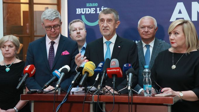 Předseda ANO Andrej Babiš na tiskové konferenci v Poslanecké sněmovně v březnu 2024