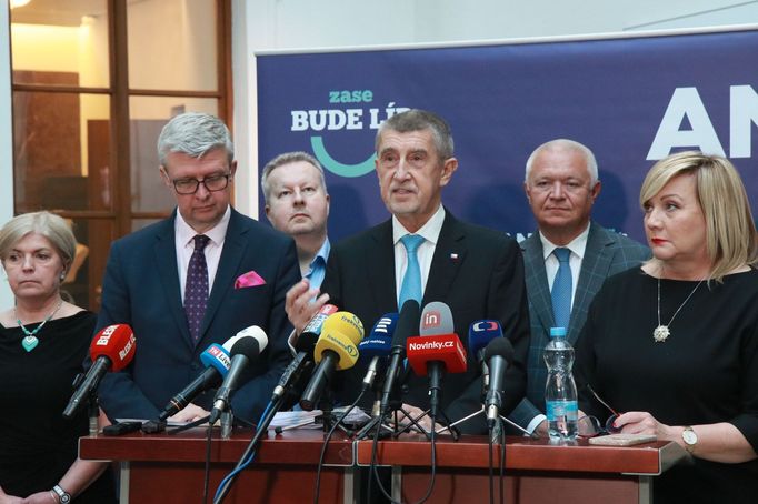 Předseda ANO Andrej Babiš na tiskové konferenci v Poslanecké sněmovně v březnu 2024