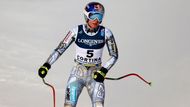 Ester Ledecká v cíli super-G do kombinace na MS 2021.