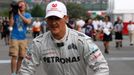 Německý pilot F1 Michael Schumacher při kvalifikaci na VC Japonska 2012 v Suzuce.