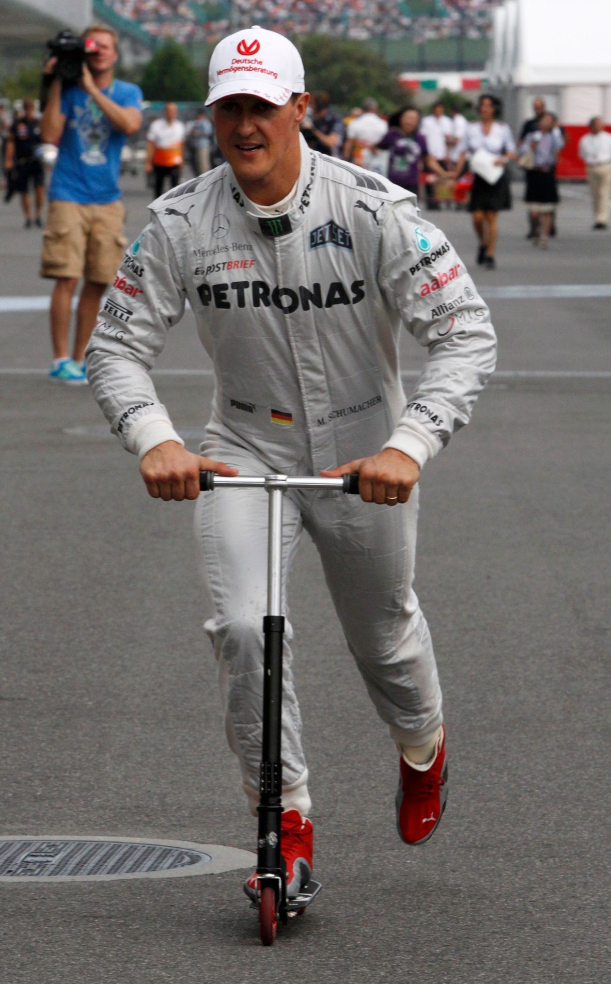 Německý pilot F1 Michael Schumacher při kvalifikaci na VC Japonska 2012 v Suzuce.