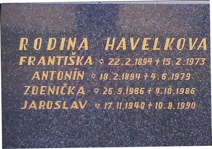 Náhrobek rodiny Havelkových