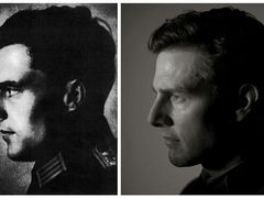 Srovnání dobové fotografie Clause von Stauffenberga a Toma Cruise