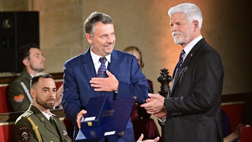 Šimon Pánek obržel státní vyznamenání od prezidenta Petra Pavla ve Vladislavském sále Pražského hradu, 28. října 2025, Praha.