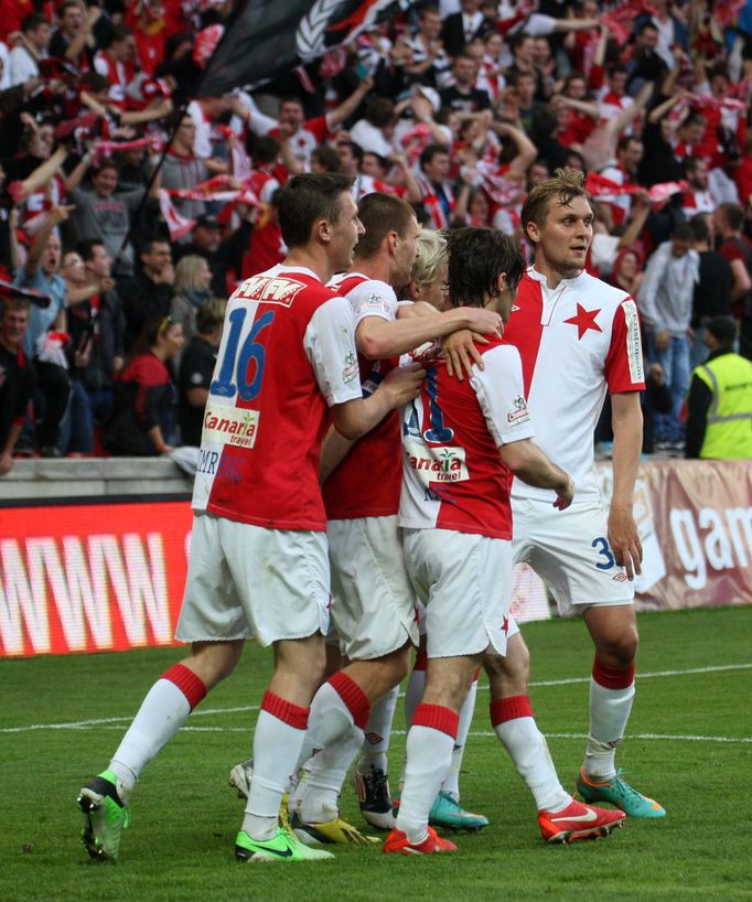 Fotbal, Gambrinus liga, Slavia - Jablonec: slávisté slaví 4. gól