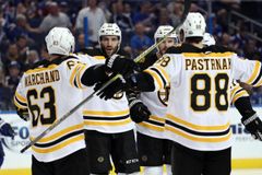 Pastrňák proti Tampě čtyřikrát nahrával a je v čele kanadského bodování play off