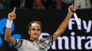 Roger Federer v semifinále Australian Open 2017 se Stanem Wawrinkou