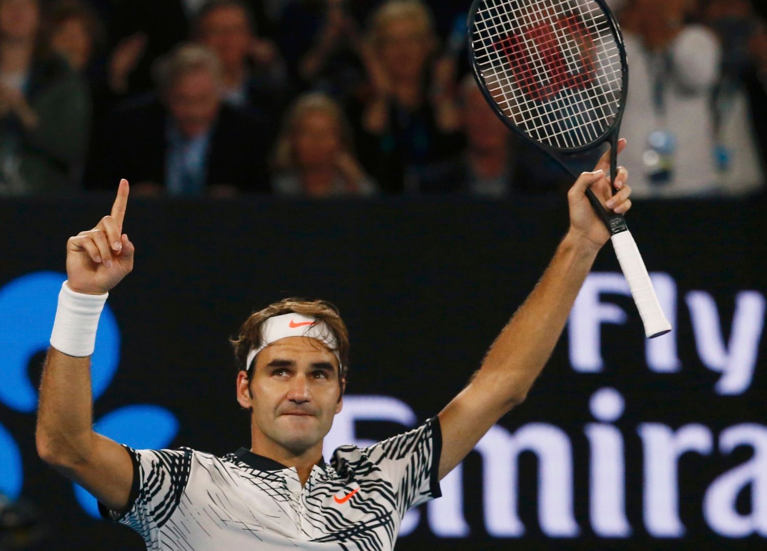 Roger Federer v semifinále Australian Open 2017 se Stanem Wawrinkou