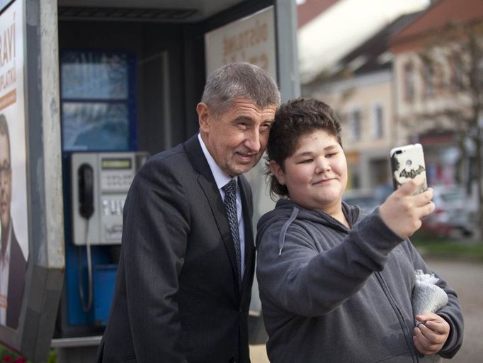 Andrej Babiš, politická předvolební kampaň, Hnutí ANO 2011, Rakovník, 12. 10. 2017