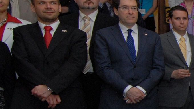 Primátor Plzně Martin Baxa a velvyslanec USA Norman Eisen během Slavností svobody.