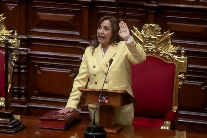 Prozatímní prezidentka Peru Dina Boluarteová.