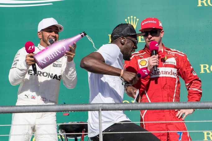 F1, VC USA 2017: Lewis Hamilton, Usain Bolt a Kimi Räikkönen