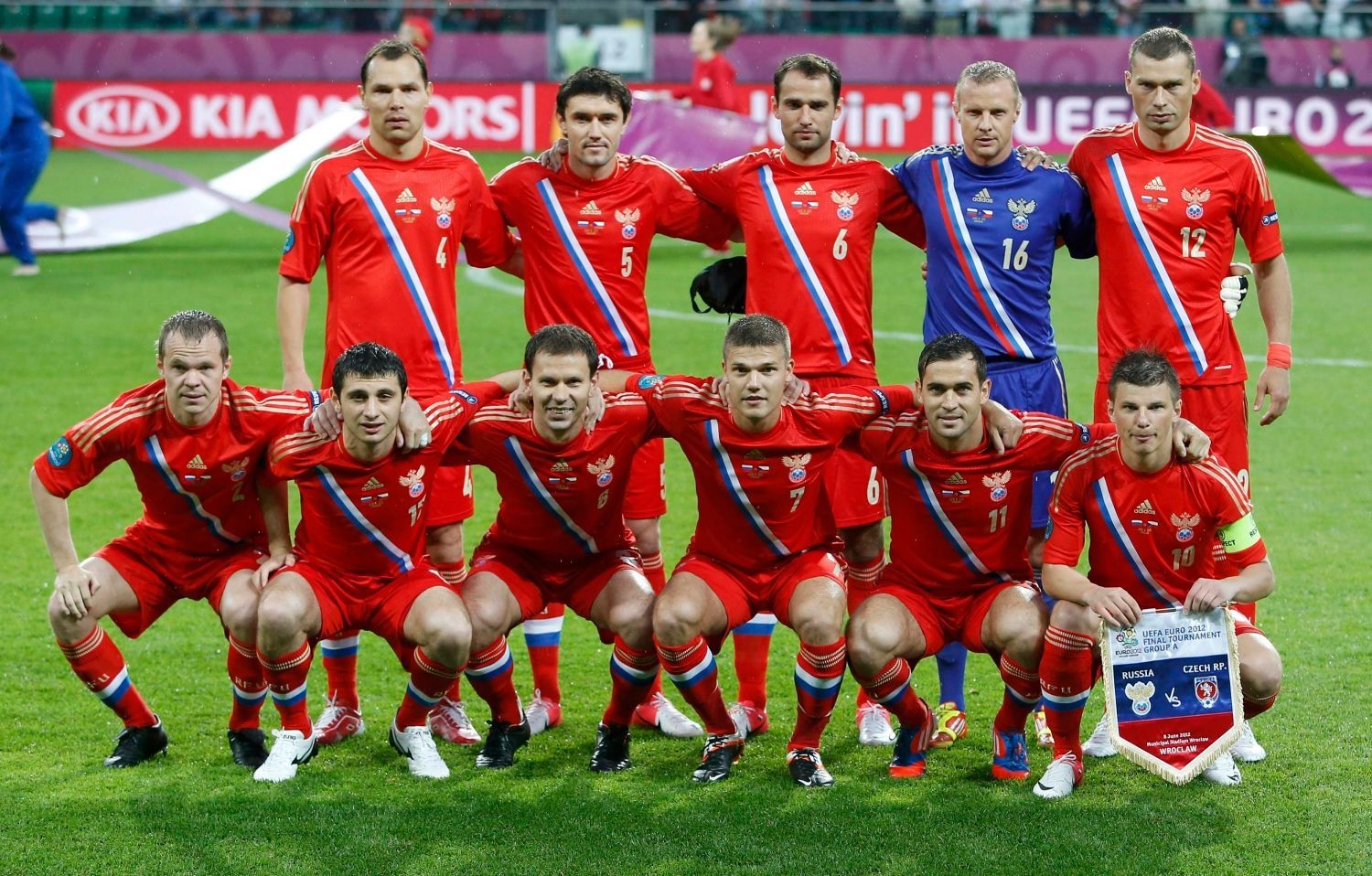 Ruské mužstvo na Euru 2012. (Rusko - Česká republika)
