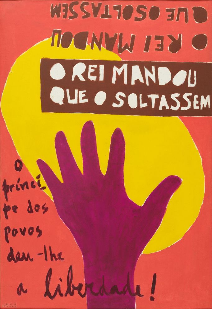 José de Guimarães: O Rei Mandou que o Soltassem, 1966, akryl na plátně, 95 x 65 cm