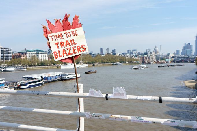 Londýn - Extinction Rebellion. Protesty proti změnám klimatu