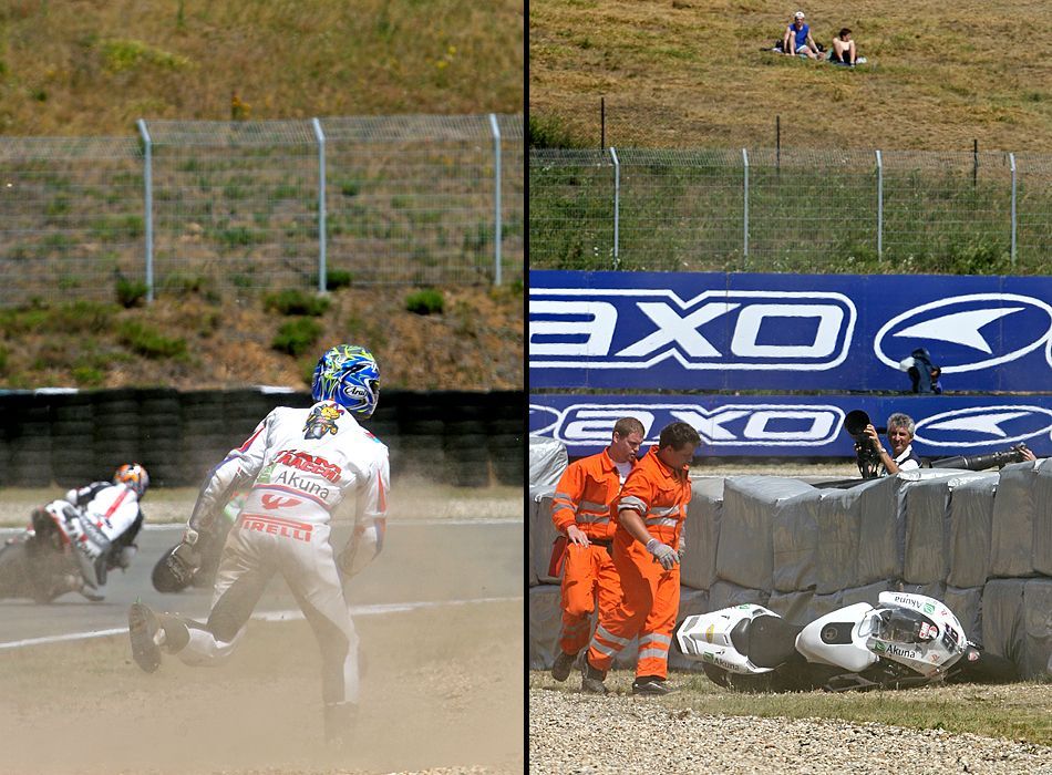 WSBK Brno - pád Jakuba Smrže