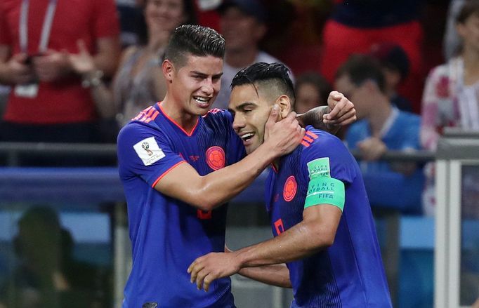 Radamel Falcao slaví gól v zápase Polsko - Kolumbie na MS 2018