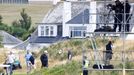 Trump ve svém golfovém resortu v Turnberry. Zahrát si přišel i přes místní protesty mířené proti své osobě.