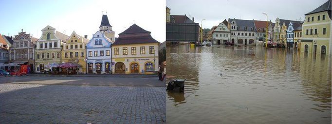 Frýdlant před povodní a během ní