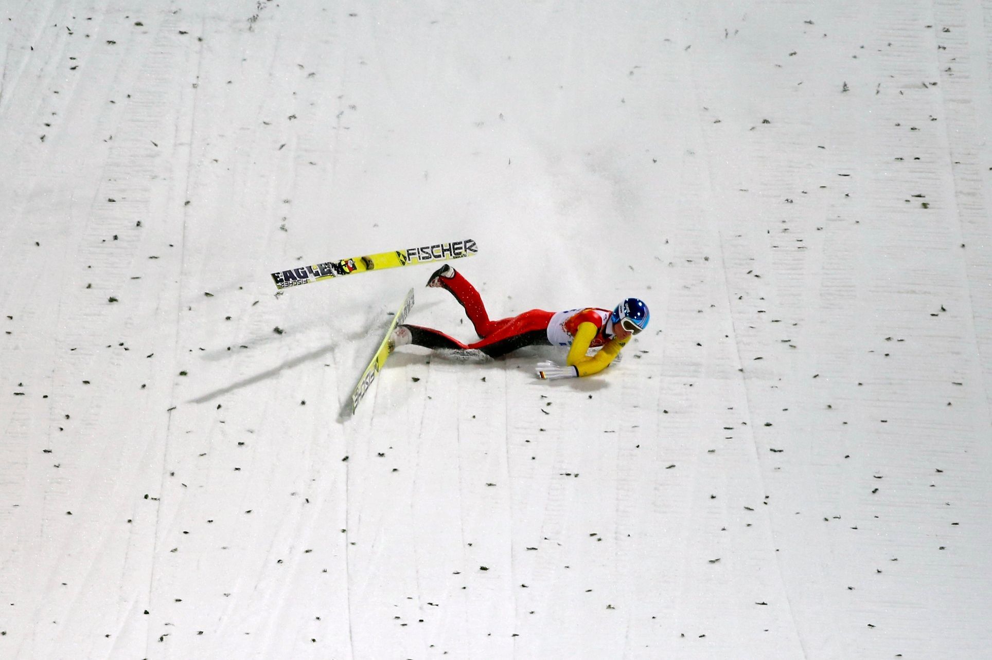 Soči 2014, skoky na lyžích: Severin Freund (pád)