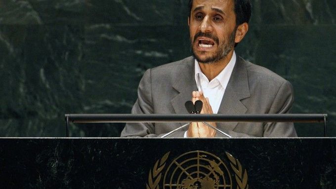 Íránský prezident Mahmúd Ahmadínežád v OSN