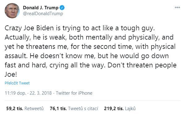 Trump - tweet - Slaboch Joe Biden