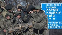 Ukrajinští vojáci během ústupu z Debalceve