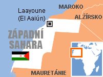 Mapa - Západní Sahara