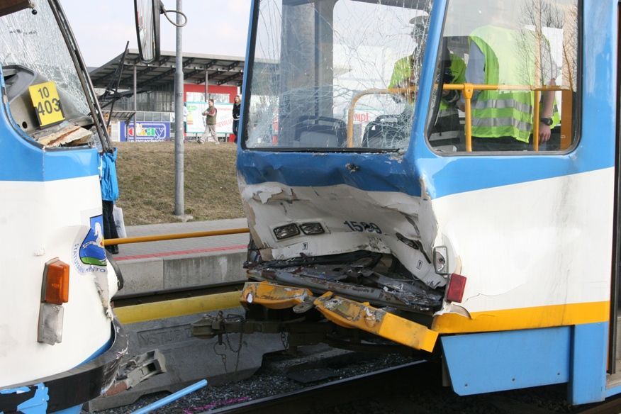 Srážka tramvají v Ostravě