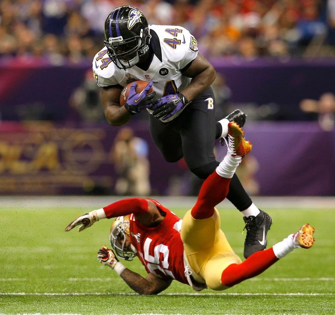 Super Bowl 2013:  Vonta Leach (Baltimore Ravens, 44) -  Tarell Brown ( San Francisco 49ers)