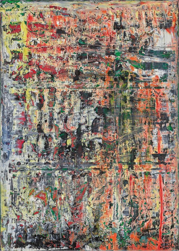 Gerhard Richter: Abstraktní malba č. 951-3, 2017, olej na plátně, 140 x 100 cm.