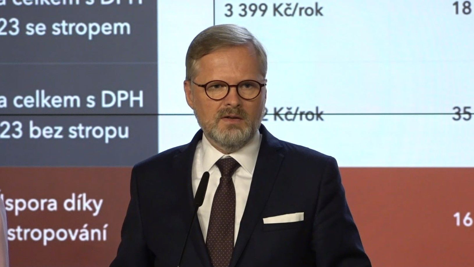 Petr Fiala, Tisková konference po jednání vlády,12.9., DVTV úvodní fotka