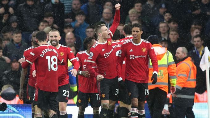 Anthony Elanga slaví gól Manchesteru United