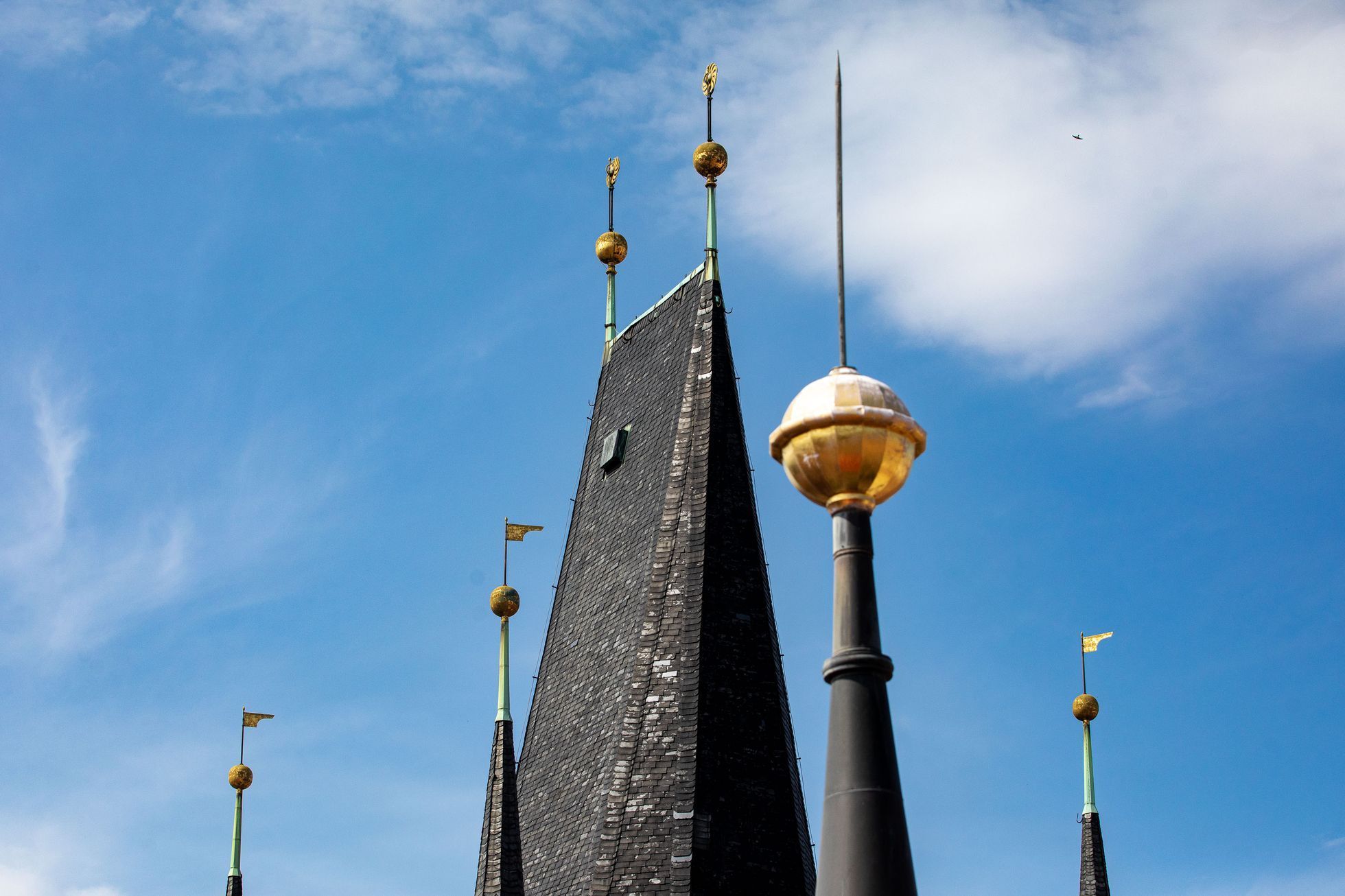 Praha, panorama, Pražský hrad, pohled ze střech, Praha z výšky