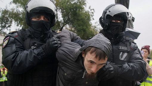 Protesty proti mobilizaci v Rusku.
