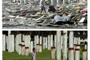 V obrazech: svět těsně po ničivé tsunami a pět let poté