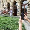 Ukázka požárního zásahu při příležitosti 140 let od požáru Národního divadla, hasiči, hašení