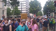 Protesty zdravotníků v Marseille.