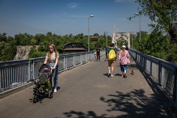 Město Dnipro na jihovýchodní Ukrajině.