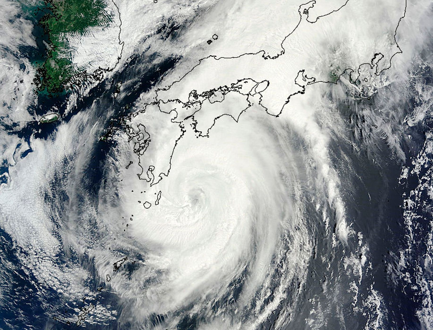 MODIS image from NASA's Terra satellite shows Typhoon Halong in the Pacific Ocean