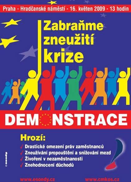 Pozvánka na odborářskou demonstraci v Praze