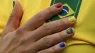 Tamires (BRA) of Brazil during national anthem.