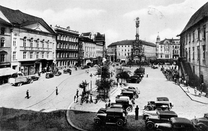 Olomouckém náměstí v roce 1940