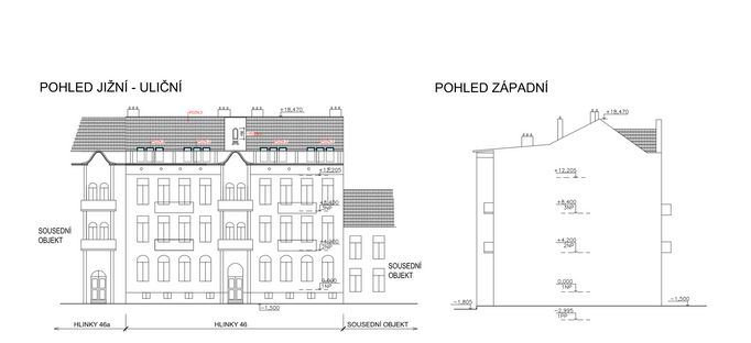 Projekt oprav půdních vestaveb v brněnské ulici Hlinky. Jako zadavatel je uvedený švagr nynější primátorky Markéty Vaňkové. Architekt ale řekl, že dílo bylo pro ni.