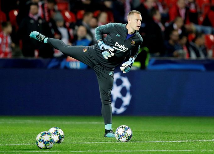 Marc-André ter Stegen z Barcelony před zápasem LM Slavia - Barcelona