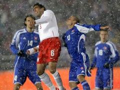 Zápas Polsko - Slovensko se hrál ve sněhové vánici.