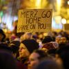 Německo, protesty, demonstrace, Merz