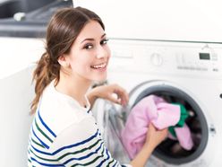 praní, pračka, žena, úklid